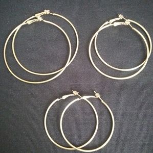 3 sets of hoop earrings